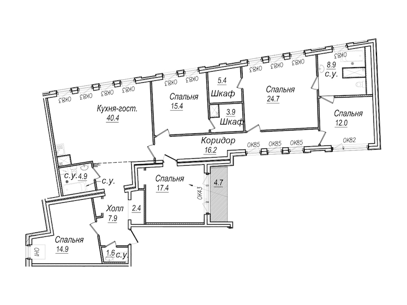 5-комнатная квартира 179.9 м², 7/8 эт., Комплекс апартаментов «Meltzer Hall»